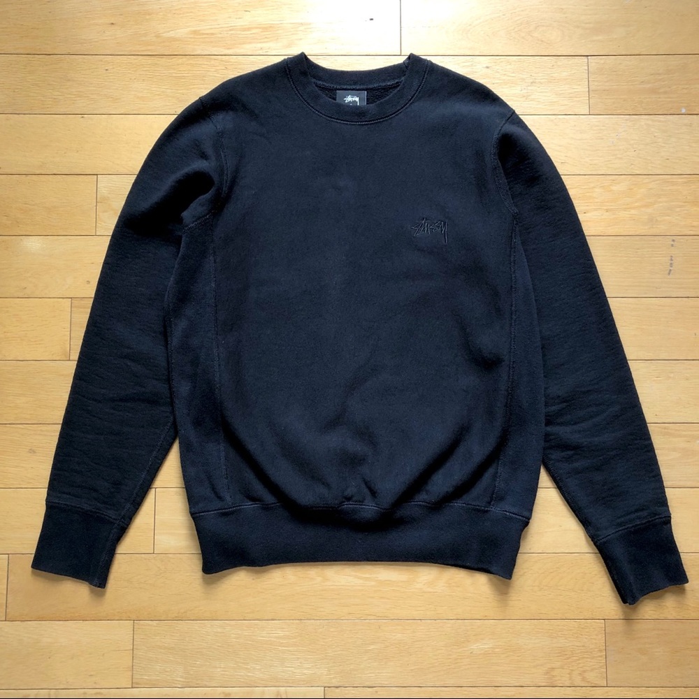 Stussy Sweater Black Icon Embroidered Logo
